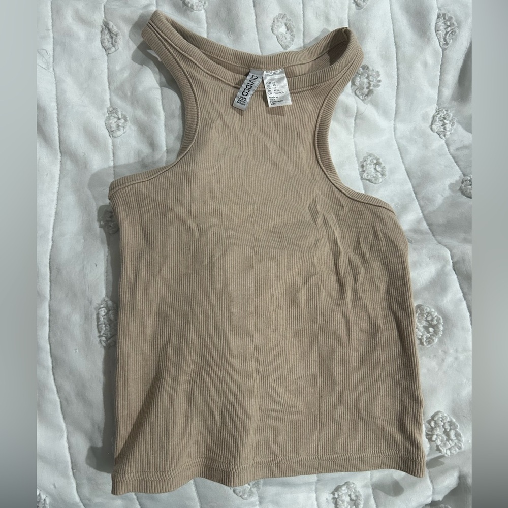 H&M Beige Ribbed Tank Top